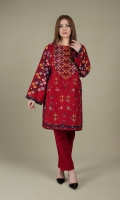 Printed & Embellished Wider Width Khaddar Shirt(2.50m)