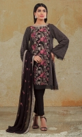 Dyed & Embroidered Lawn Karandi Shirt Front
