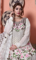 Embroidered Chiffon Front with Hand Embellishment Plain Chiffon Back Plain Chiffon Sleeves Embroidered Chiffon Ghera Embroidered Chiffon Dupatta Plain Raw Silk Trouser
