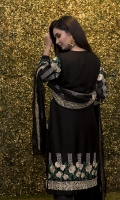 Embroidered Chiffon Front Embroidered Chiffon Back Embroidered Chiffon Sleeves Embroidered Chiffon Ghera Embroidered Chiffon Dupatta Embroidered Chiffon Trouser with Patches