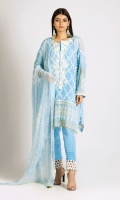 Embroidered Chiffon Shirt 3.0m Printed Chiffon Dupatta 2.5m Dyed Inner Fabric 2.5m Shalwar 2.5m Embroidered Organza Gala