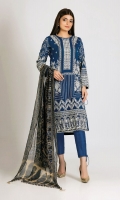 Embroidered Chiffon Shirt 3.0m Printed Chiffon Dupatta 2.5m Dyed Inner Fabric 2.5m Shalwar 2.5m