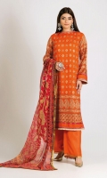 Embroidered Chiffon Shirt 3.0m Digital Printed Tissue Silk Dupatta 2.5m Dyed Inner Fabric 2.5m Shalwar 2.5m