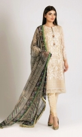 Embroidered Chiffon Shirt 3.0m Printed Chiffon Dupatta 2.5m Dyed Inner Fabric 2.5m Shalwar 2.5m
