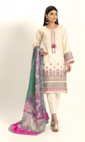 Self Jacquard Embroidered Shirt 3.25m Viscose Tissue Printed Dupatta 2.5m Shalwar 2.5m
