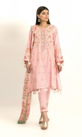 Self Jacquard Embroidered Shirt 3.25m Viscose Tissue Printed Dupatta 2.5m Shalwar 2.5m Embroidered Organza Gala & Patti