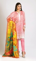 Embroidered Chiffon Shirt 3.0m Digital Printed Tissue Silk Dupatta 2.5m Dyed Inner Fabric 2.5m Shalwar 2.5m Embroidered Organza Patti