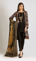 Embroidered Chiffon Shirt 3.0m Digital Printed Tissue Silk Dupatta 2.5m Dyed Inner Fabric 2.5m Shalwar 2.5m Embroidered Organza Gala