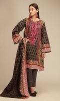 Print Embroidered Khaddar Front 1.25m Printed Khaddar Back & Sleeves 2.0m Printed Khaddar Dupatta 2.5m Shalwar 2.5m
