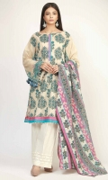 FRONT & BACK LAWN PRINTED 2.5m - SLEEVE LAWN PRINT EMBROIDRED 1.0m - LAWN PRINTED DUPATTA 2.5m