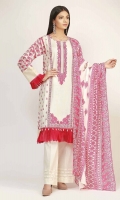 FRONT LAWN PRINT EMBROIDERED 1.25m - BACK & SLEEVE LAWN PRINTED 2.0m - LAWN PRINTED DUPATTA 2.5m