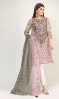 Front & Back Lawn Print Embroidered 2.5m Sleeve Lawn Printed 0.75m Lawn Printed Dupatta 2.5m