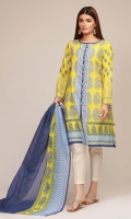 Front & Back Lawn Printed 2.5m Sleeve Lawn Print Embroidered 1.0m Lawn Printed Dupatta 2.5m