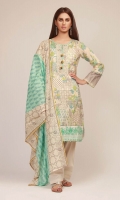 Front Lawn Printed 1.25m Back & Sleeve Lawn Printed 2.0m Lawn Printed Dupatta 2.5m Embroidered Patti