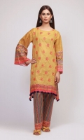 Front & Back Lawn Print Embroidered 2.5m Sleeve Lawn Printed 1.0m Printed Shalwar 2.5m