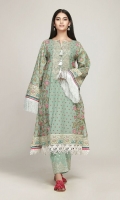 Front Lawn Print Embroidered 1.25m Back & Sleeve Lawn Printed 2.0m Embroidered Shalwar 2.5m