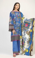 Front & Back Lawn Printed 2.5m Sleeve Lawn Print Embroidered 1.0m Lawn Printed Dupatta 2.5m Shalwar 2.5m