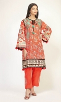 Front & Back Lawn Print Embroidered 2.5m Sleeve Lawn Printed 1.0m Embroidered Shalwar 2.5m