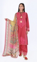 Jacquard Embroidered Shirt 3.25m Printed Tissue Silk Dupatta 2.5m Shalwar 2.5m