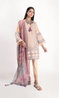 Schiffli Embroidered Cambric Kameez 3.5M Chiffon Printed Dupatta 2.5M Shalwar 2.5M