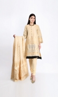 Gold Jacquard Embroidered Shirt 3.0M Gold Jacquard Dupatta 2.5M Shalwar 2.5M Gold Jacquard Patti