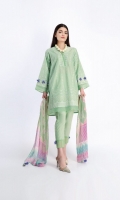 Embroidered Cambric Shirt 3.25m Tissue Silk Printed Dupatta 2.5m Shalwar 2.5m