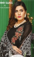 Embroidered Swiss Lawn Shirt Chiffon Printed Dupatta Dyed Trouser