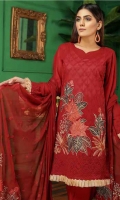 Embroidered Swiss Lawn Shirt Chiffon Printed Dupatta Dyed Trouser