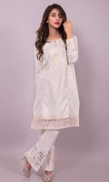 Perfect for those hot summer days is this all white shirt with print, lace embroidery and chiffon detailing.