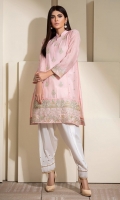 Soft pink cotton net shirt with detailed multi embroidery.