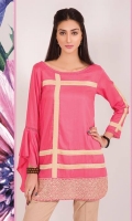 Soft medium weight linen shirt in a lovely pink with contrasting stripes all over the front , finished with an embroidered border. The wow factor of this one is the asymmetry of the sleeves with one sleeves in a beautiful bias bell.