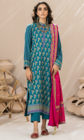 Dupatta: Pearl Printed - 01 Piece Shirt Front: Pearl Printed - 01 Piece Shirt Back: Pearl Printed - 01 Piece Sleeves: Pearl Printed - 01 Pair Trouser: Dyed - 01 Piece 