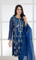 3 Piece Ready to Wear Embroidered Khaadi Net