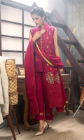 Shirt: Front: Embroidered/Printed	1.25 Meters Shirt: Back: Printed 1.25 Meters Dupatta: Printed	2.5 Meters Sleeves: Printed	1 Pair Trouser: Dyed 2.5 Meters Weight: 1.3 kg