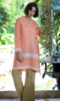 JAQUARD EMBROIDERED KURTA CHINESE NECK STRAIGHT SLEEVES STRAIGHT HEIM WITH LACE EMBELLISHMENT