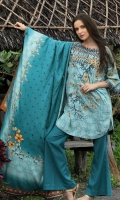 Dupatta : Printed	2.5 Meters Shirt Front :	Embroidered Printed	1.25 meters Shirt Back :	Printed	1.25 meters Sleeves : Embroidered Printed 1 Pair  Trouser: Dyed	2.5 Meters