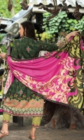 Dupatta : Printed	2.5 Meters Shirt Front :	Embroidered Printed	1.25 meters Shirt Back :	Printed	1.25 meters Sleeves : Embroidered Printed	1 Pair Trouser: Dyed	2.5 Meters