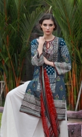 Dupatta : Chiffon-Printed	2.5 Meters Shirt Front :	Printed-Embroidered	1.25 Meters Shirt Back :	Printed 1.25 Meters Sleeves :	Printed-Embroidered	1 Pair Trouser Dyed	2.5 Meters Border :	Printed	1 Piece Border :	Printed	2 Pieces Border :	Embroidered	1 Piece Border : Embroidered	1 Piece