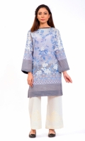 PRINTED SHIRT BOAT NECK WITH PEARLS EMBELLISHMENT FULL LENGTH STRAIGHT SLEEVES STRAIGHT HEM  PRINTED BACK 