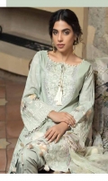 Shirt Front: Dyed Lawn Shirt Back: Digital Printed Lawn Dupatta : Digital Printed Chiffon Sleeves : Digital Printed Lawn Trouser : Dyed Embroidery 1. Embroidered Gala 2. Embroidered Front 3. Embroidered Border for Sleeves