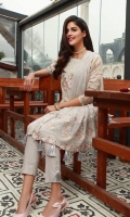 Shirt: Dyed jacquard  Dupatta: Embroidered Chiffon Sleeves: Dyed Jacquard Trouser: Dyed Embroidery 1. Embroidered Gala 2. Embroidered Daman For Shirt 3. Embroidered Bunches for Sleeves 4. Embroidered Dupatta