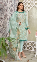 Digital Print Embroidered Lawn Digital Lawn Dupatta Plain Trouser