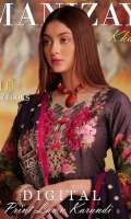 3 piece karandi fornt Embroided bamber chiffon Embroided dupatta