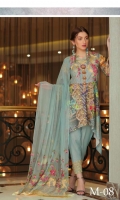 3 piece karandi fornt Embroided bamber chiffon Embroided dupatta