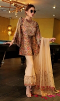 3 piece karandi fornt Embroided bamber chiffon Embroided dupatta