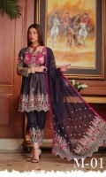 3 piece karandi fornt Embroided bamber chiffon Embroided dupatta