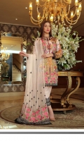 3 piece karandi fornt Embroided bamber chiffon Embroided dupatta