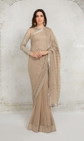Blouse fabric: Chiffon Saree fabric: Chiffon Petti coat: Pure raw silk