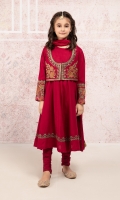 Embroidered koti with embroidered frock paired with matching churidar Crushed organza dupatta
