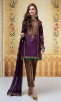 3 piece Raw silk fully embroidered kurta finished with stones Tissue pants Net dupatta